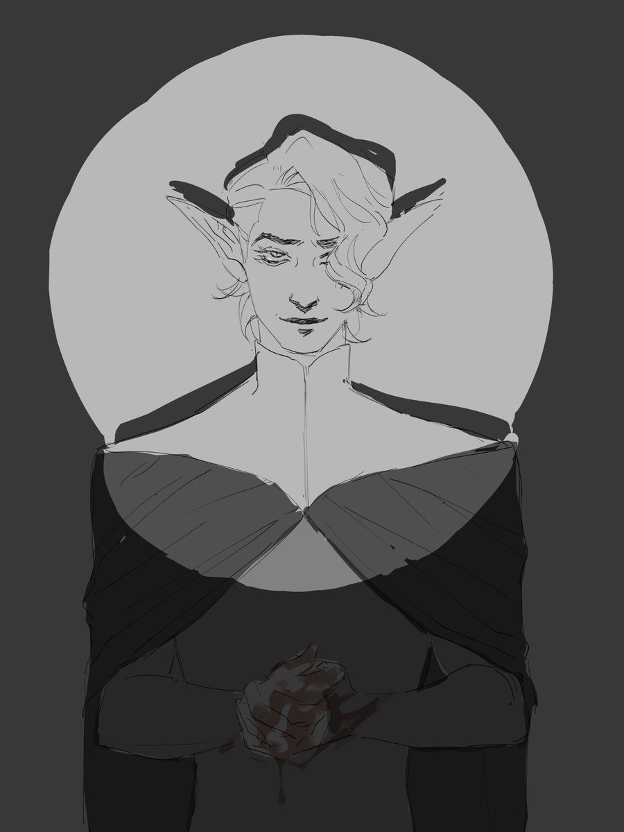zakunni's tweet image. (WIP) doing a color test for a sketch between commis. 

to be finished laterssss
#criticalrolespoilers #MightyNeinSpoilers