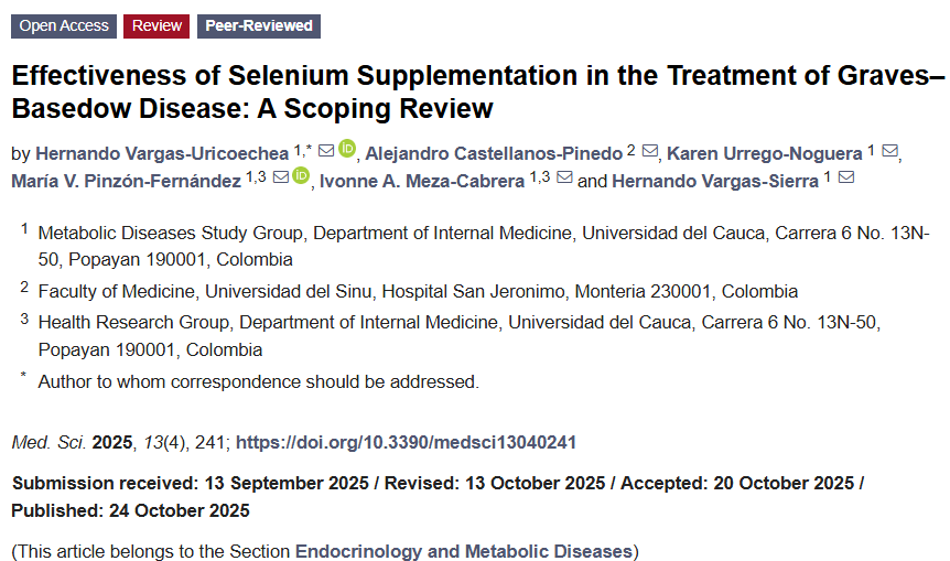 medsci_MDPI's tweet image. 📣 Just published! Selenium may play a beneficial role in managing Graves–Basedow disease and orbitopathy, with positive effects on thyroid markers and symptoms. 

mdpi.com/2076-3271/13/4…

🧠💪 #ThyroidHealth #Autoimmunity #ClinicalResearch #MedSci