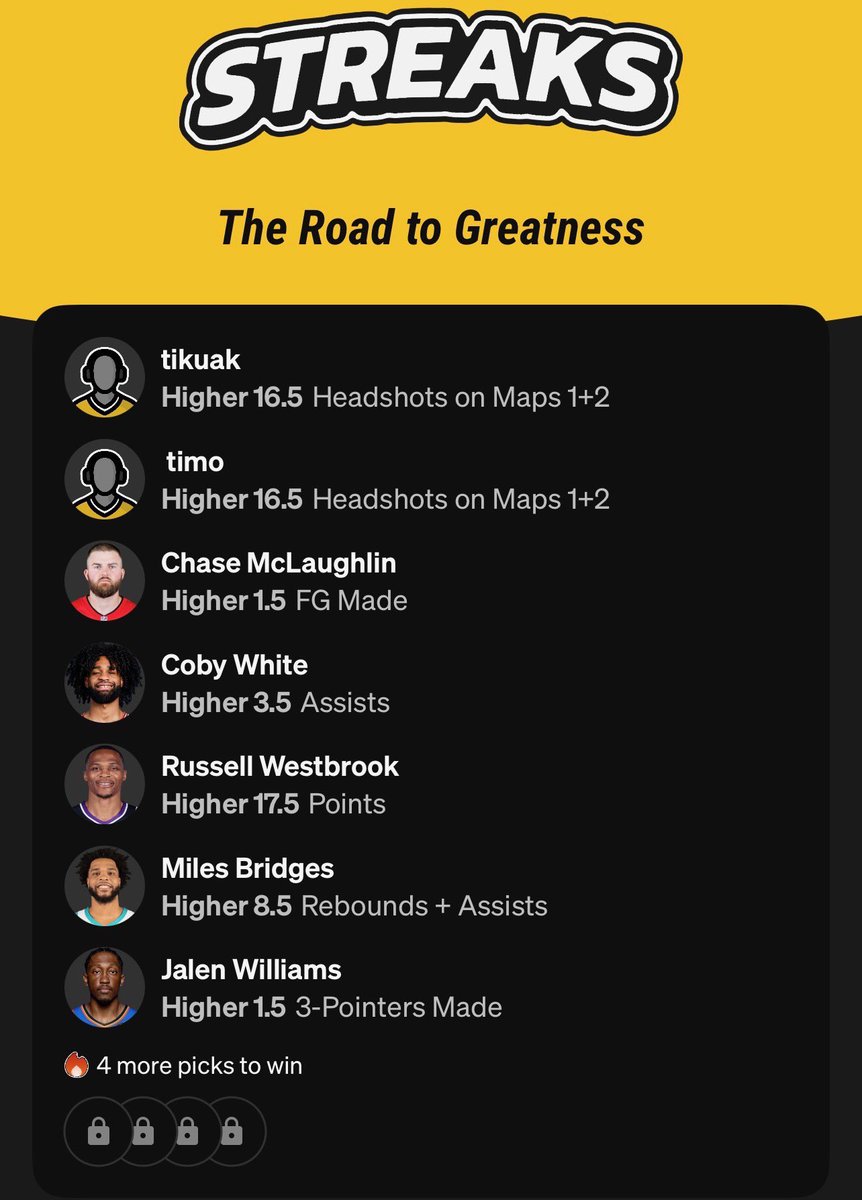 DONZPICKS's tweet image. UNDERDOG STREAK PLAY 

MOVINGGG 🏌️‍♂️

Good Luck 🍀 
#Underdog | #UnderdogStreak | #UnderdogStreak | #UDPartner