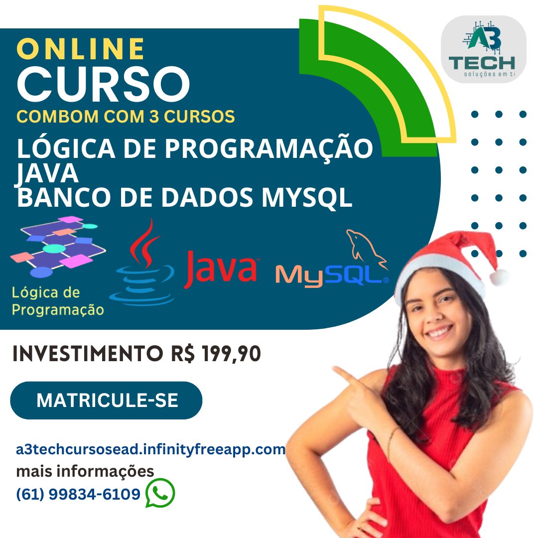prof_web_df's tweet photo. Na A3Tech, formamos profissionais preparados para o futuro da tecnologia. Invista em conhecimento e avance na sua carreira com nossos cursos de programação.
“A3Tech — programe seu futuro hoje.” https://t.co/hgstAmDvZO