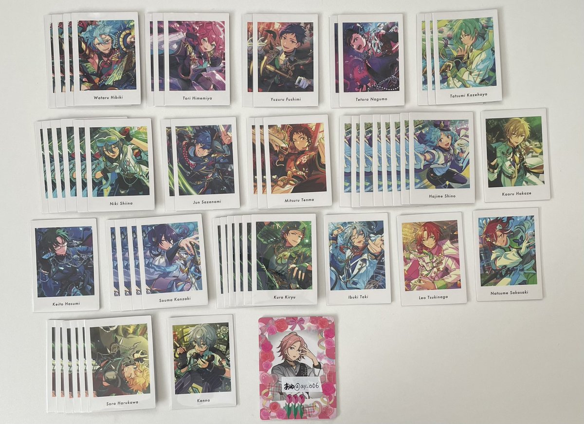 ay_o06's tweet photo. 【交換】 あんスタ ぱしゃっつ vol.6 Action

譲 : 渉 桃李 弓弦 鉄虎 巽 ニキ ジュン 光 創 薫 敬人 颯馬 紅郎 維吹 レオ 夏目 宙 カンナ

求 : こはく、ゆうた

𝜗𝜚  郵送交換  𝜗𝜚  1枚~◎
検索からでもお声掛けお待ちしておりますꕤ︎︎ https://t.co/6L08bYuDdQ