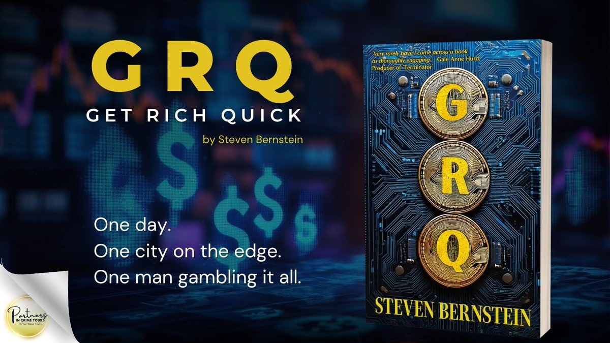 KarenSiddall's tweet photo. See my review of GRQ by Steven Bernstein for @partnersincr1me Virtual Book Tours at https://t.co/AGaPeegsoB @stevebfilm #GetRichQuick #GRQ #StevenBernstein #NewRelease #Thriller #mustread https://t.co/SuhPqh9k1j