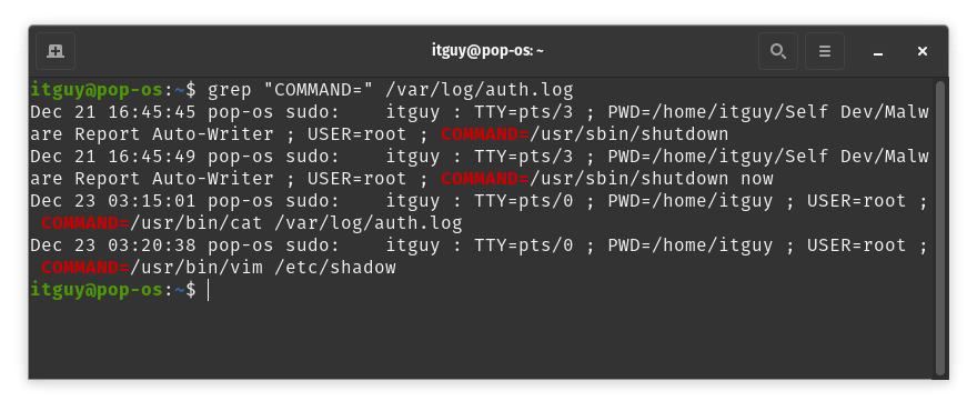 T3chFalcon's tweet photo. Most people don't now that..

Clearing your bash history (history -c) does not erase your tracks. If you used sudo, Linux logged the exact command in a different file.

It’s called auth.log.

Paths: 
/var/log/auth.log  (Debian/Ubuntu) 
/var/log/secure (RHEL/CentOS)

Forensic investigators don't need your history file. They just grep for COMMAND=. Every time you type sudo nmap... or sudo vim /etc/shadw, the Auth Log records:
The User who ran it.

The Terminal (TTY) they used.

The Exact Command they executed.

💀