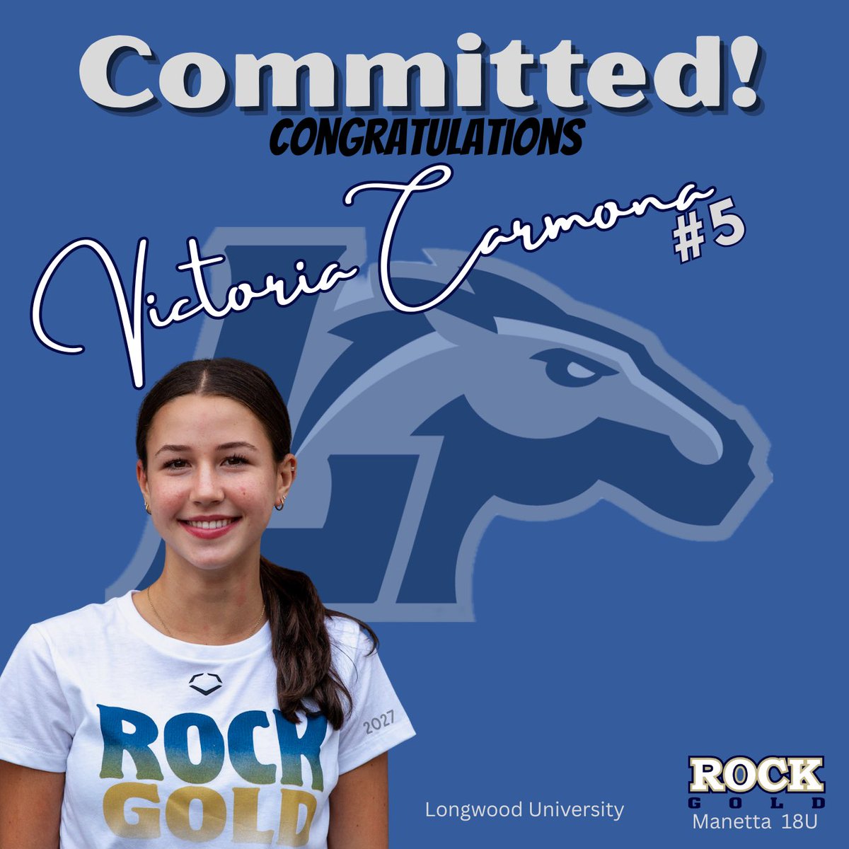 RockGoldManetta's tweet photo. Rock Gold Manetta 18U is excited to congratulate @V_Carmona5  for her Commitment to @LongwoodSB. #Rockfam 
💙🐴@Coach_Luis1721 https://t.co/UJPhiX4caC