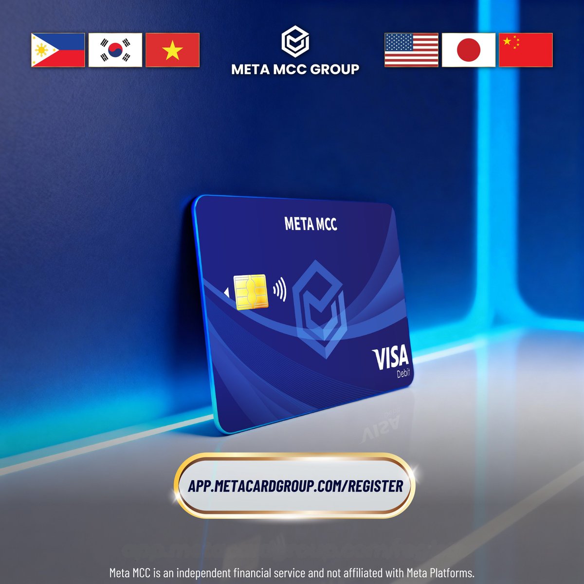 Metamccintl's tweet photo. 💳 Spend with confidence using 𝗠𝗲𝘁𝗮 𝗠𝗖𝗖 𝗖𝗮𝗿𝗱

Your digital balance shouldn’t wait. 𝗠𝗲𝘁𝗮 𝗠𝗖𝗖 keeps you one step ahead.

🔗 𝗥𝗲𝗴𝗶𝘀𝘁𝗲𝗿 𝗻𝗼𝘄: https://t.co/h4RTpwfAFP

#MetaMCC #VisaCard #GlobalAccess #DigitalPayments #ModernFinance #MetaMCCGroup #CryptoPH https://t.co/Zp4BQUSthl