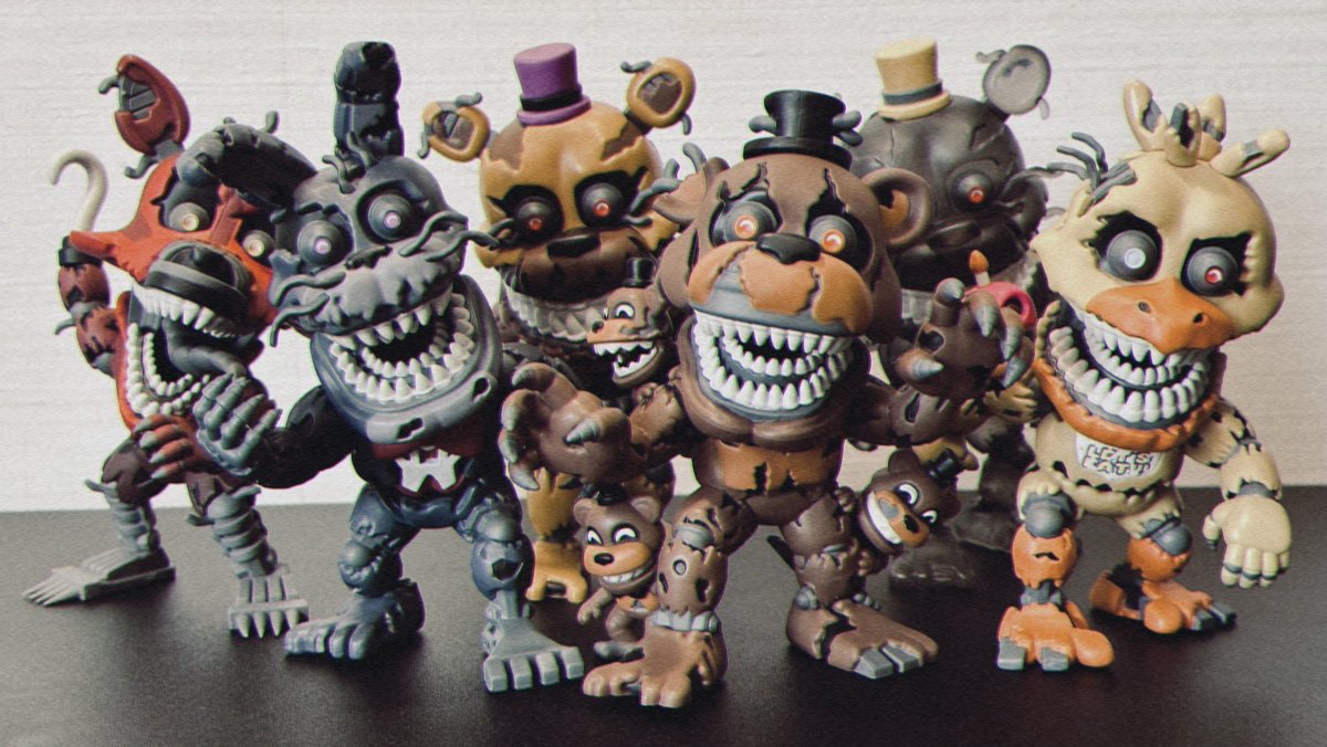 Sumesh_13's tweet image. 遂に‼️‼️‼️✨✨✨
YoutoozのFNAF4フィギュアが届きました‼️💥
立体の推し達が自室に存在している…ッ‼️
本当にありがとう…ありがとう…😭🙏✨
#FNAF #FNAF4 #Youtooz