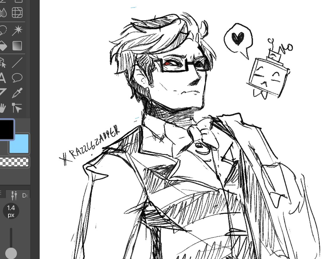 Razzlezapper's tweet image. Lazy Vox sketch ;P #HazbinHotel