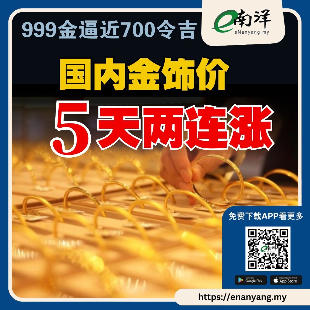 12月18日才刚调涨，短短5天后，国内金饰价格今日再度拉升，年底行情明显升温。 #南洋商报#金饰#黄金#金价 https://t.co/P1ZVXRIeHc