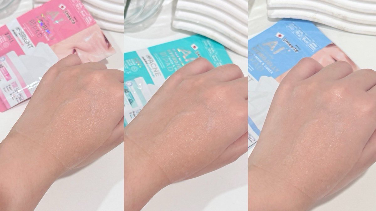 ttarntalzonel's tweet image. อันนี้ทำมาแบบล้ำอ่ะ Smooto เป็นตัว Hydrojelly Mask &amp;amp; Toner Pad แผ่นแบบแนบผิวมากๆ เวลาแปะก็ทำอะไรไปด้วยได้ไม่ตก แถมยังมีเทคโนโลยี AI มาอยู่บนแพดด้วย มีมาทั้งหมด 3 สูตรเลยเลือกใช้ตามปัญหาผิวได้เลย แพดเหมือนกันทุกสูตรบางและ essence ฉ่ำมากๆ ใช้ในห้องแอร์เย็นๆแล้วผิวเฟรชสดชื่นสุดๆ