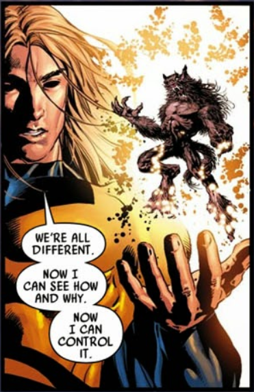 carrawaytism's tweet image. learns he can manipulate molecules and immediately... makes a miniature werewolf?? okay dude.