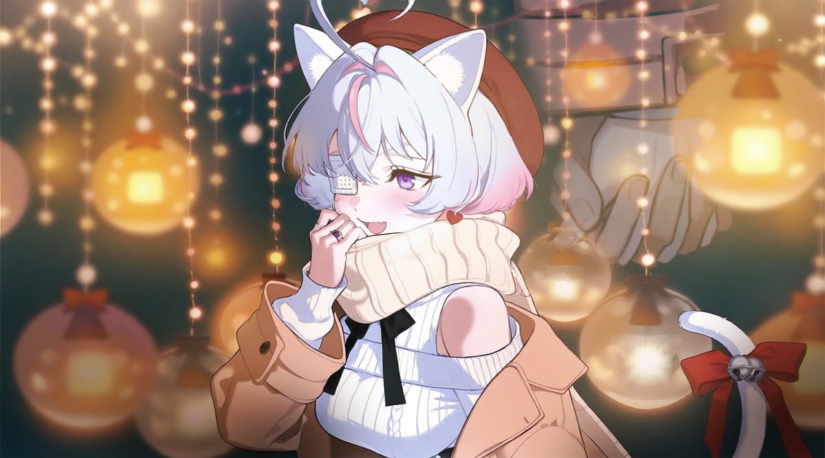 PixAI_Official's tweet photo. 🎄ミオと過ごす甘いクリスマスデート ― 第3章：指先に誓えば

夜が訪れ、街はクリスマスの灯りに包まれる。
ミオと並んで歩く夜道は少し冷たい――
それなのに、そっと触れ合う指先には、静かなぬくもりが残っている。
大きな言葉じゃなくていい。
未来についての約束が、ささやくように交わされる――
控えめだけど、まっすぐで、心からの想いとして。

✨ 今日のトピック：#クリスマスの誓い

ツリーの下で、あなたはミオに何を伝えますか？
「来年のクリスマスも、一緒に過ごせる？」
――それとも――
「クリスマスだけじゃなく……これから毎日、手をつないでいたい」
あなたの想いを言葉にして、ミオに届けてください。

☞ ミオとの物語を続ける：
https://t.co/GqWRX1TeAy

🎄 クリスマスツリー点灯イベント＆イラストコンテスト開催中！ 🎨

コミュニティで 25,000 PixAI クレジットがアンロックされました――

次はあなたの番。一緒にツリーを輝かせましょう！

期間限定のホリデー着せ替えも登場中。

早期購入特典は残り2日で終了です。お見逃しなく！

☞ イベントページをチェック：
https://t.co/hkiA9asV81