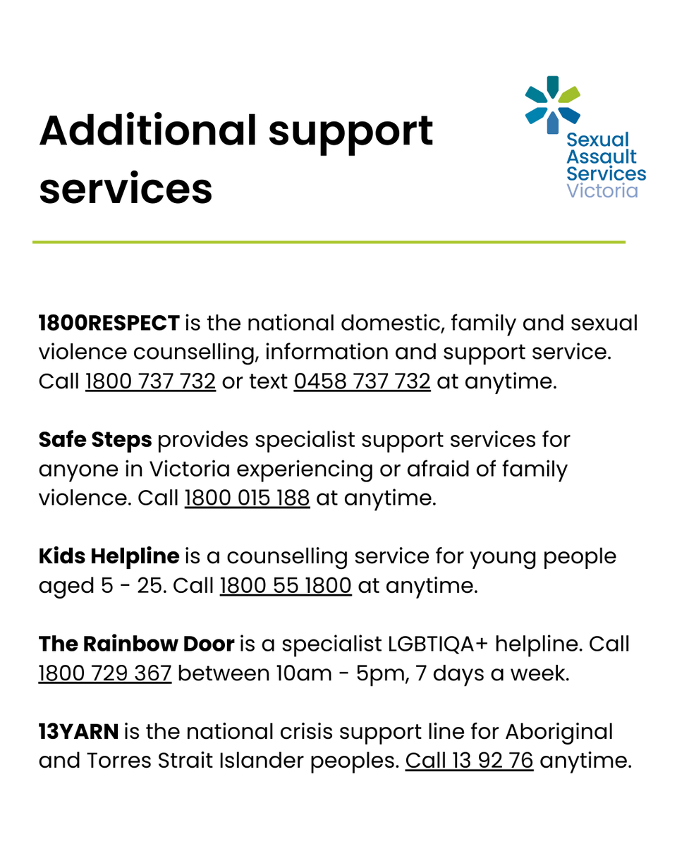 Sexual Assault Services Victoria tweet media