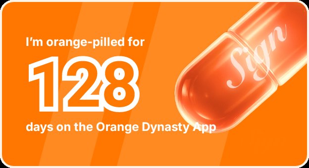 I've been Orange-Pilled and Seeing Signs for 128 days 👀🧡🐉.Join the app and be a better version of yourself!
orange.sign.global/app?user=WOO0O…
