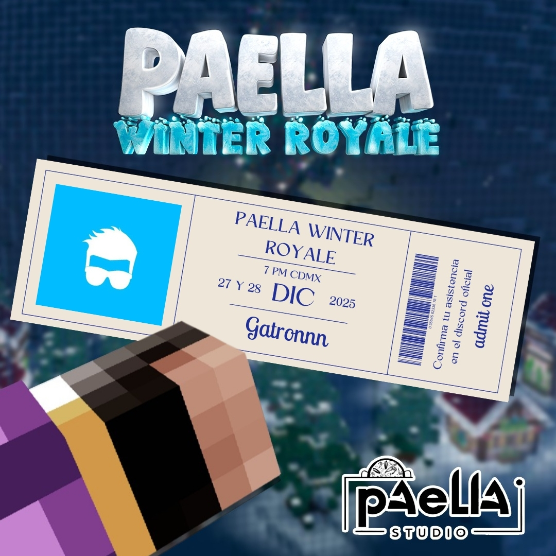 PaellaStudio's tweet photo. ❄️🔥 Paella Winter Royale 🔥❄️
#gatronn_
Bienvenido al Evento! Esperamos que lo dusfrutes no te vayas a congelar
#minecraft #minecraftevento #minecraftstreamers https://t.co/UEEvQfQ9c5