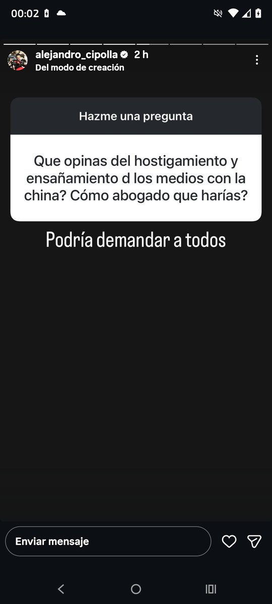 Alejandro cipolla contestando y la verdad pues que creo que si debería
