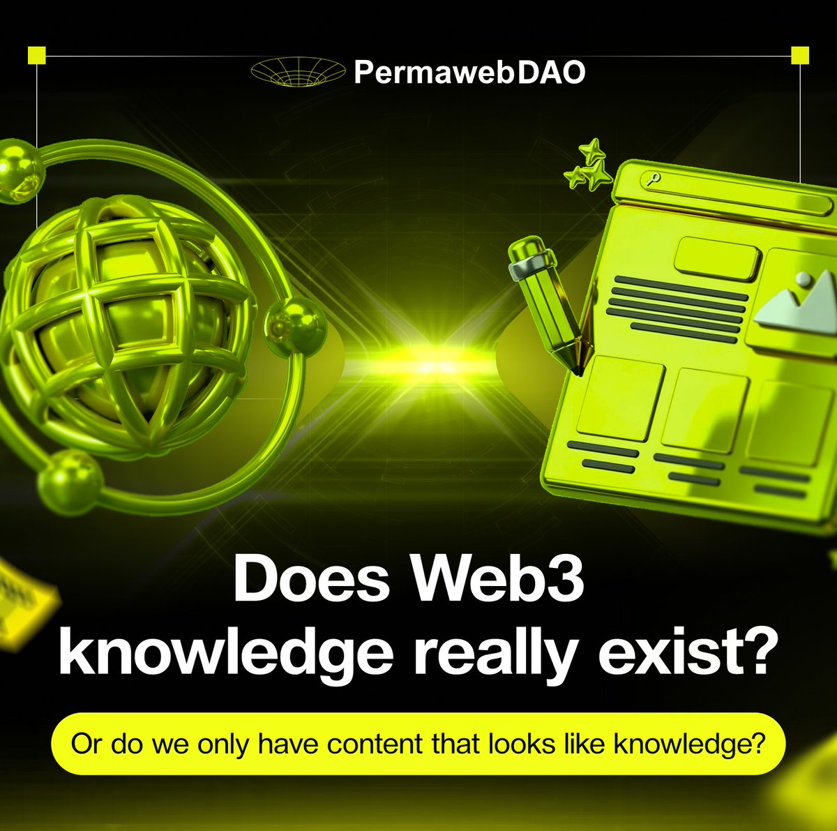 Permaweb_DAO's tweet photo. Web3 produces an enormous amount of content.
Blogs. Threads. Podcasts. Docs. Tutorials.

But content is not knowledge.

Knowledge is something that survives time,
can be referenced,
and remains meaningful outside its original platform.

Most Web3 “knowledge” doesn’t.

It lives on platforms with short lifecycles.
It depends on interfaces, feeds, and attention cycles.

When the platform fades,
the “knowledge” disappears with it.

So the real question isn’t how much Web3 content exists.

The question is:
Has Web3 ever built a place where knowledge can exist at all?