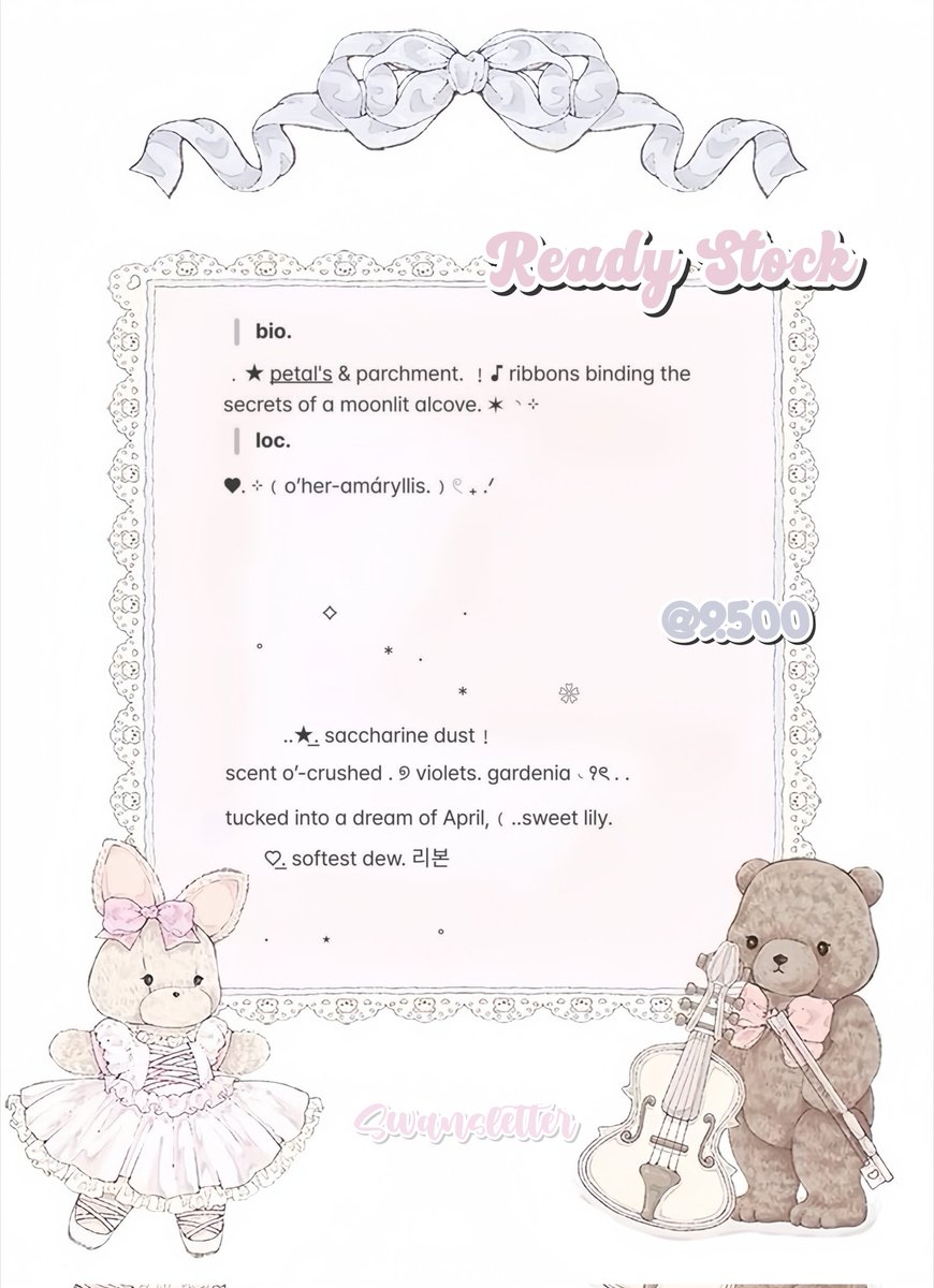 wluvivy's tweet image. ㅤ
ㅤㅤ♡͟.𐔌 ݂۫  · ✶  ﹕🪷🥛 .. — %!
help rt pleasee, thankiees! 🐱💗.

yimlooo pagii mentimuns! ;0 ivy bawa 4 bundle wording bio loc pinned ready stock for all account! mayiii jemput. ⭐___⭐ price 9.500/each sajaa yupc! letcgoo-go habiciin &amp;lt;3.

t. zonauang bio pinned rs