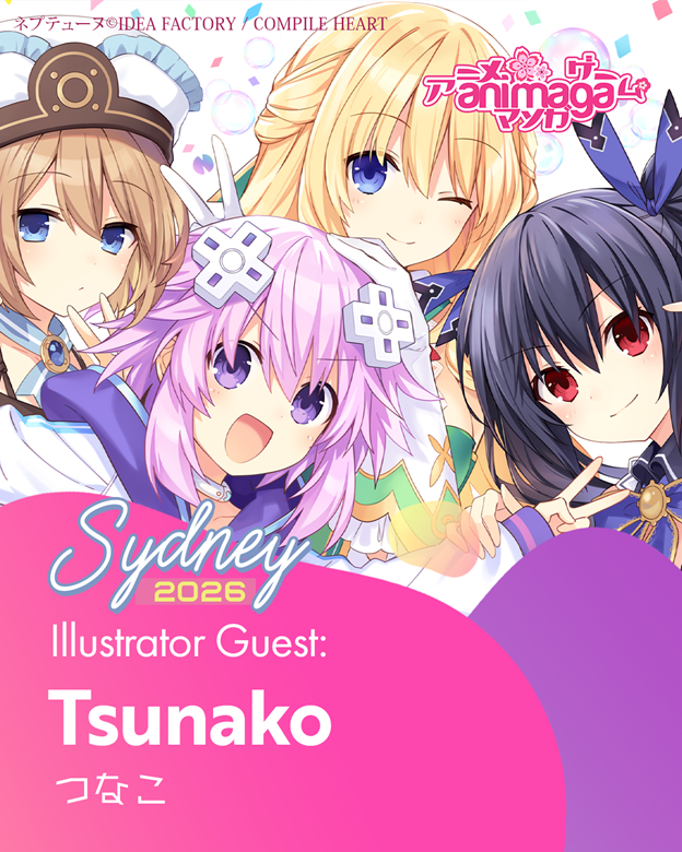 AnimagaExpo's tweet image. Tsunako joins the guest lineup for Animaga Sydney 2026.
Meet the illustrator behind fan favourites like Date A Live, Hyperdimension Neptunia, and King's Proposal next March at ICC Sydney.

More details coming soon.

#Animaga #AnimagaSydney #Tsunako #SydneyEvents