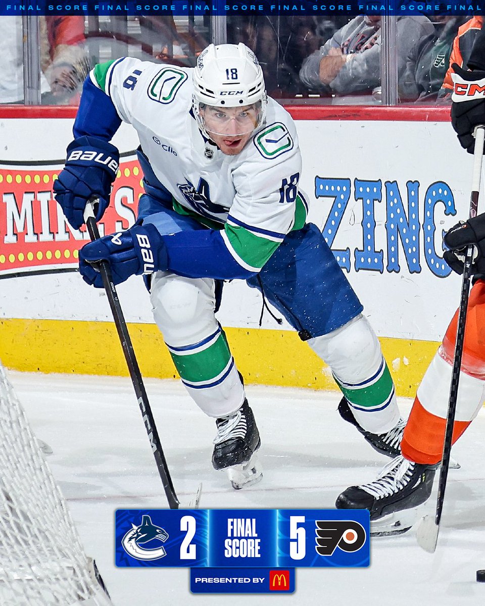 Canucks's tweet image. Final from Philly.