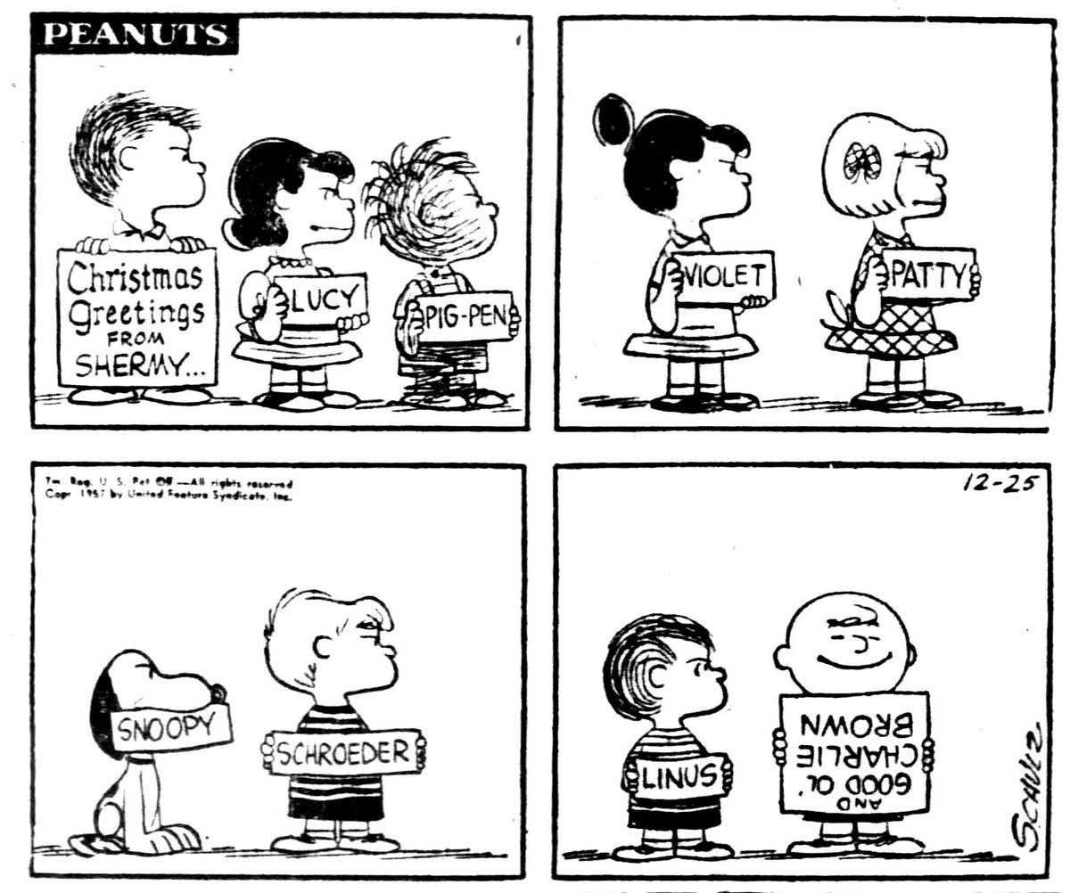 snoopyandfrien6's tweet image. MERRY CHRISTMAS 1957