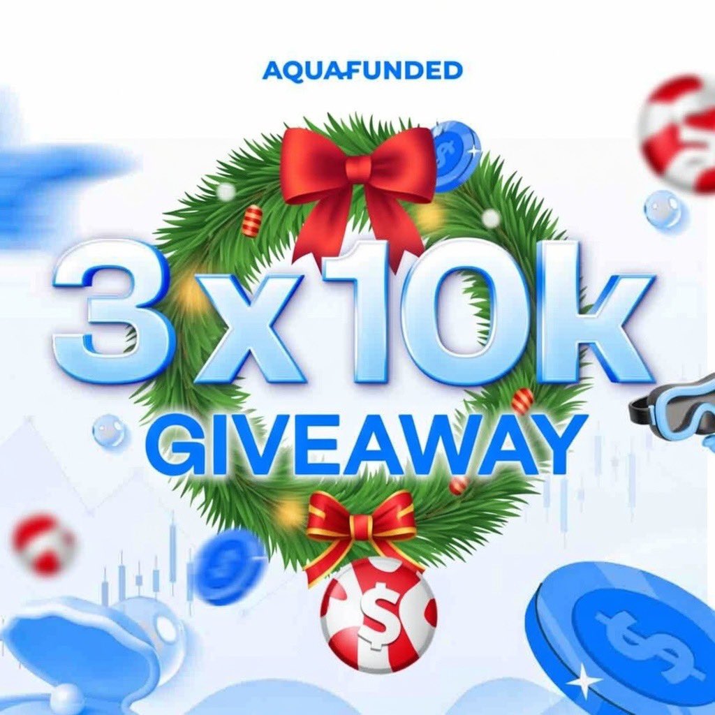 🎉 GIVEAWAY 🎉
3 X $10,000 Challenge account

How to win

1: Like &amp; Retweet

2. Follow <a href="/AquaFunded/">AquaFunded</a>  <a href="/LewisAquaFunded/">Lewis Morton</a>, <a href="/thisMVP/">MVP</a> <a href="/BellaTradeft/">Bella</a>

3. Tag 3 Friends

4. Stay active 

🔥 50% Discount checkout.aquafunded.com/ref/3122/

Winners will be Announced in 72 hours.