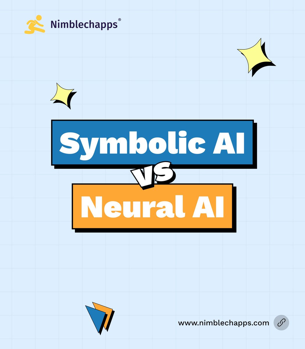 Nimblechapps's tweet image. 🧠 Symbolic AI vs Neural AI – What’s the Difference? 🤔
 
Symbolic = rule-based &amp;amp; explainable.
Neural = data-driven &amp;amp; pattern-learning.

Two different paths to intelligence - which one do you prefer?

#AI #SymbolicAI #NeuralAI #DeepLearning