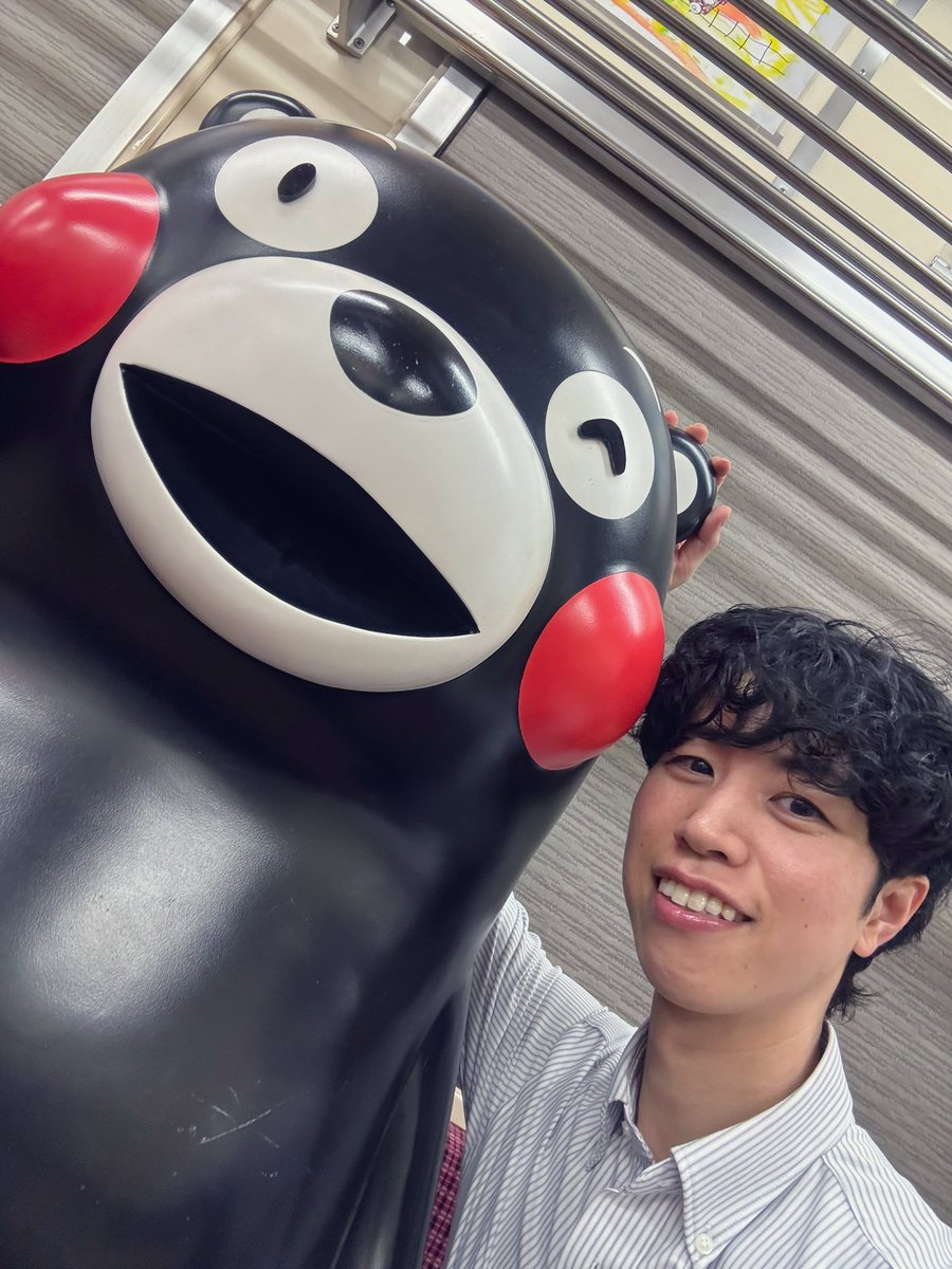 オレンジ鉄道にくまもん乗ってた🐻🚃🍊 Kumamon sittin' next to me🐻🍊🚃