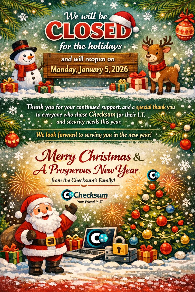 Checksum_Smart's tweet photo. #checksum 
#YourFriendInIT #MerryChristmas https://t.co/nfNBVqMKCx