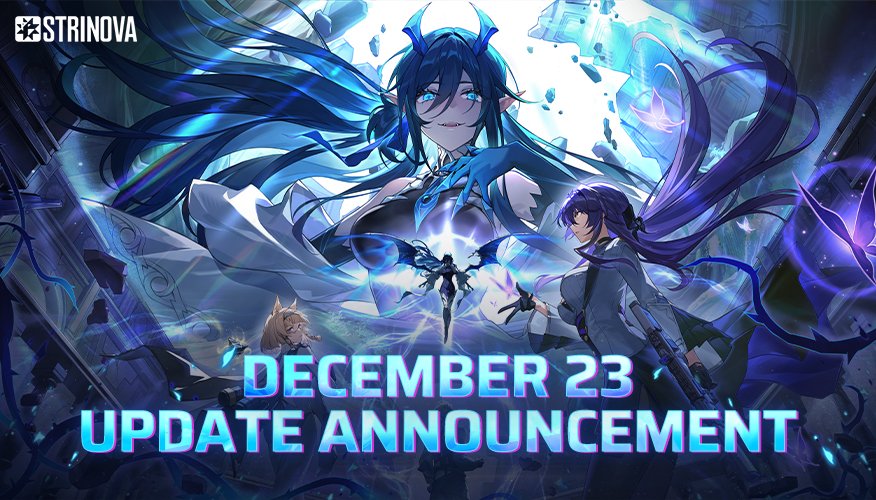 Strinova_EN's tweet photo. 26SP1 Night Hunt: Whispering Shadows Has Officially Launched!

Maintenance is over, please log in again to access the latest content!
Don't forget to claim your maintenance compensation [Dream Tokens ×100 & Basestring ×100] from your in-game mailbox.
* Reward delivery may vary.

Patch Note: https://t.co/zg3ysPGZE7

This time, we've also prepared a form to hear your thoughts on hot updates without downtime. Please check it out! Thanks for your understanding and participation!

Zero-Downtime Maintenance Feedback Survey: https://t.co/Hmc6x3Vd3g

#Strinova