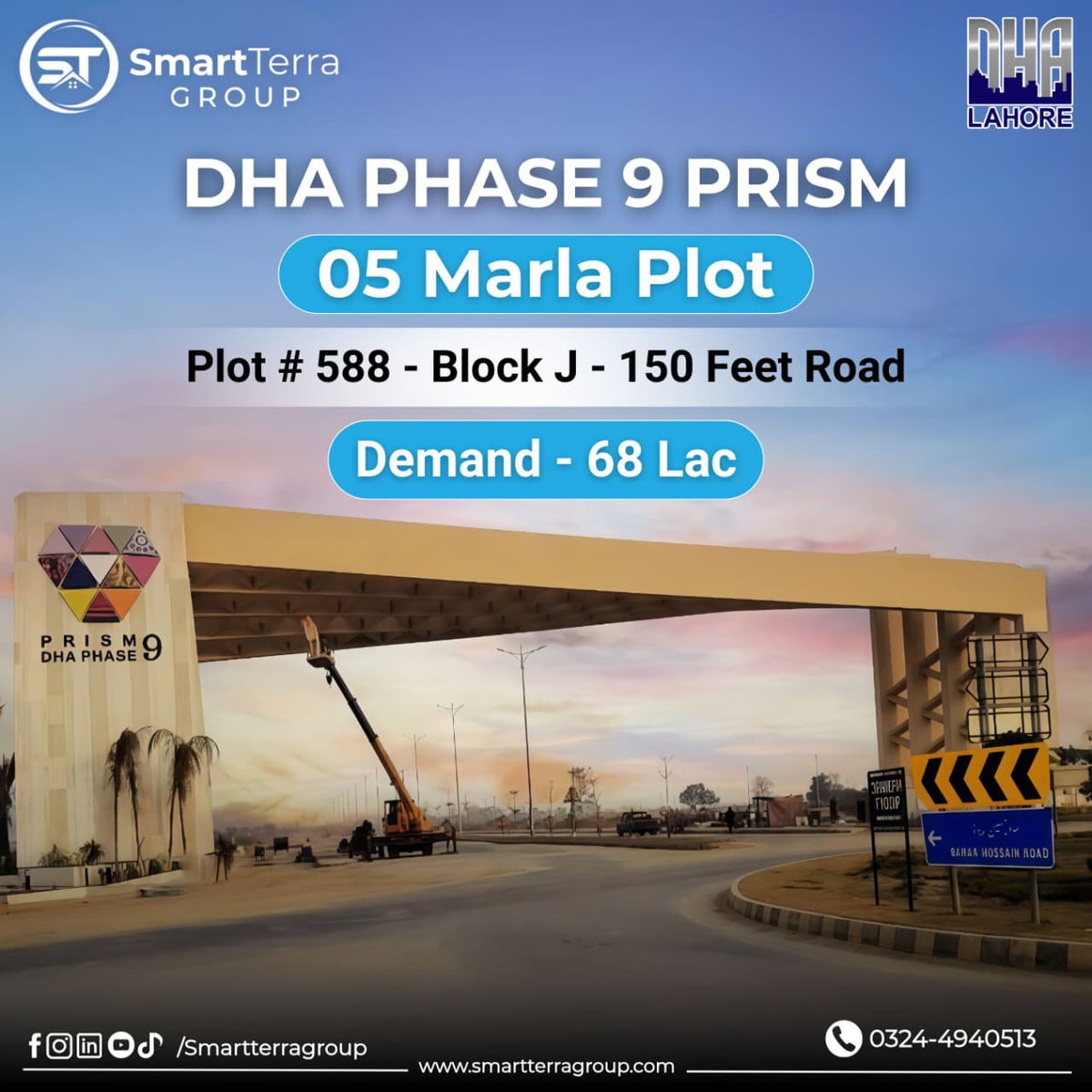 Smartterragroup's tweet image. 5 Marla Prime Plot for Sale in DHA Phase 9 Prism
📍 Block J | 150 Feet Main Road | Plot #588
💰 Demand: 68 Lac
Perfect location for living or smart investment.
📞 0324-4940513 | 🌐 smartterrargroup.com
#DHALahore #DHAPhase9Prism #5MarlaPlot #BlockJ #MainRoadPlot