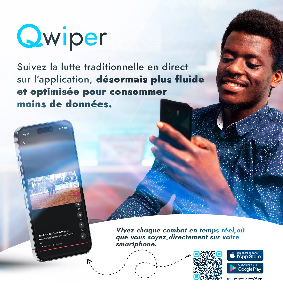 La lutte traditionnelle, comme si tu y étais !

Avec Qwiper, suis les combats en direct sur ton téléphone, où que tu sois.
Le premier chargement peut prendre un peu de temps, mais une fois lancé, tout devient fluide et optimisé pour consommer moins de données.