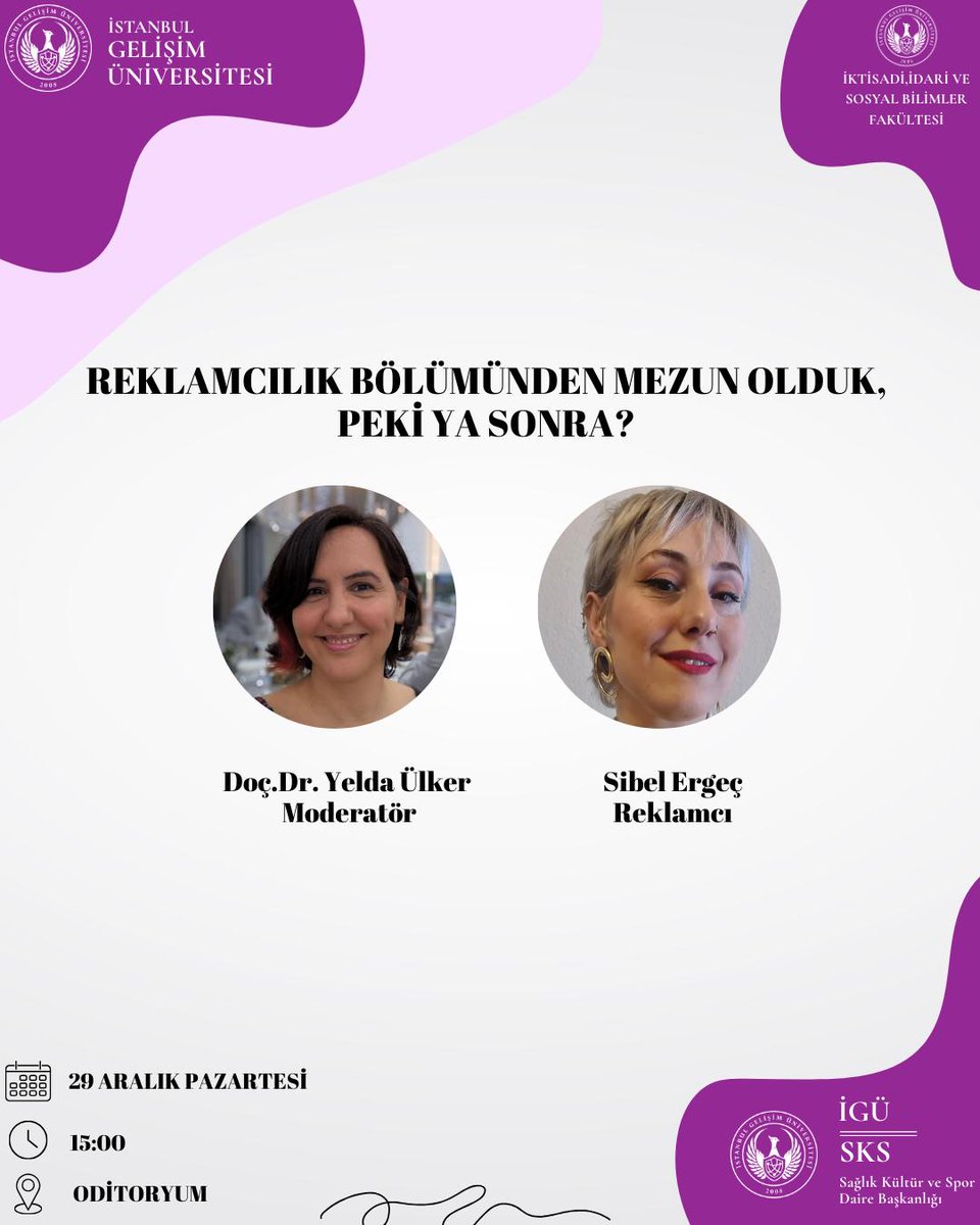 Bu hafta okulda ilham verici bir söyleşi! ✨

Yaratıcı yolculuğunu ve sektörel deneyimlerini paylaşmak üzere Sibel Ergeç öğrencilerimizle buluşuyor.

Yaratıcı alanlara ilgi duyan ve kariyer planlayan tüm öğrenciler davetlidir. 🎤🎓