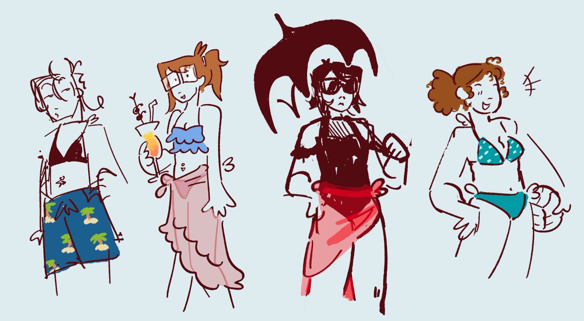 turtlemajors's tweet image. Femcr beach day swimsuit thoughts &amp;gt;_&amp;lt; #femcr #MCRfanart