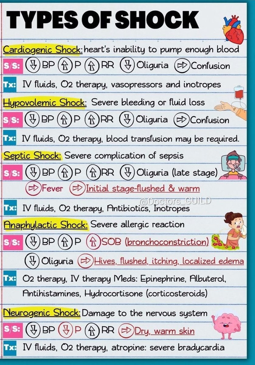 Types of SHOCK CHEAT SHEET...
