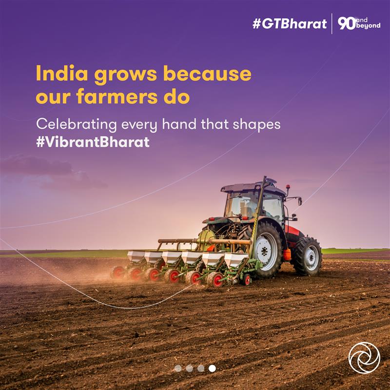 On #KisanDiwas, we celebrate farmers powering India’s growth. 
From climate-smart practices to digital tools and precision farming, #GTBharat is helping build a sustainable, inclusive ecosystem - turning agriculture into a driver of opportunity and progress.