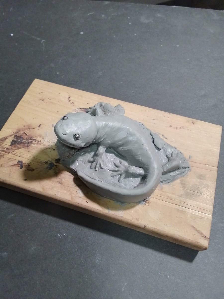 昨日の夜に息抜き造形。 タイガーサラマンダー。 オビやトウブやグレー