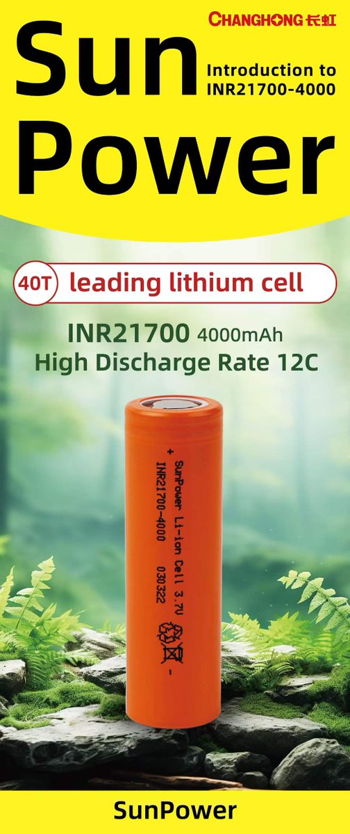 Alex_Liang_CN's tweet image. Changhong Sunpower 21700-5000 (50SE): 2C charge, 6C discharge. Industry-leading safety, high-rate performance, and long cycle life. Used in FPV drones, high-speed e-motorcycles, and high-power power banks.
#21700 #LithiumBattery #FPVDrone #EMobility #PowerBank