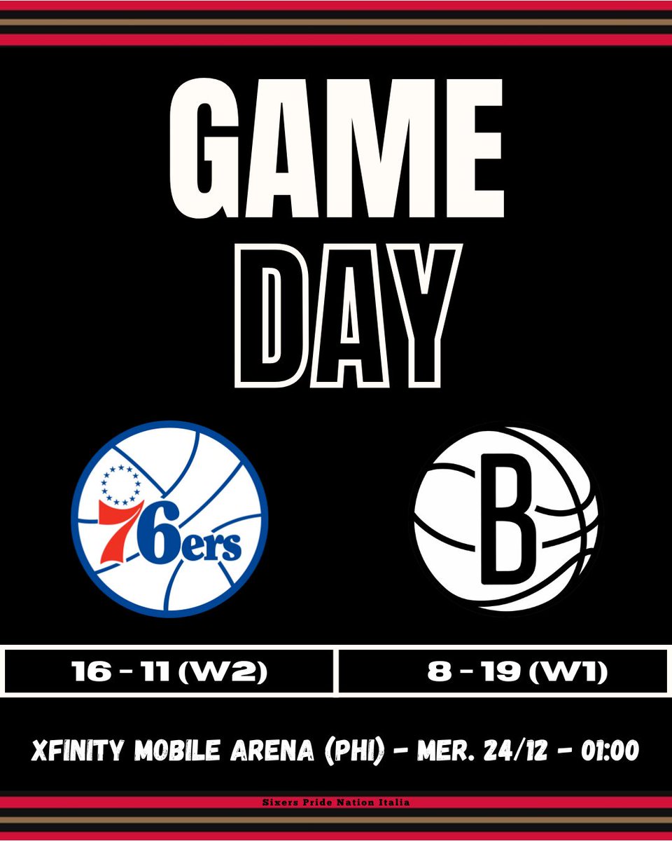 🔥🔥🔥G A M E D A Y🔥🔥🔥
Gara insidiosa stanotte a Philly. I Nets, reduci da una convincente vittoria contro Toronto, hanno vinto 3 delle ultime 5 gare. Dovrebbero tornare sia PG che Joel e, se capite cosa intendo, non è detto che sia un vantaggio.
(cover by: <a href="/DaViDeAnToNiOLi/">DaVe</a>)