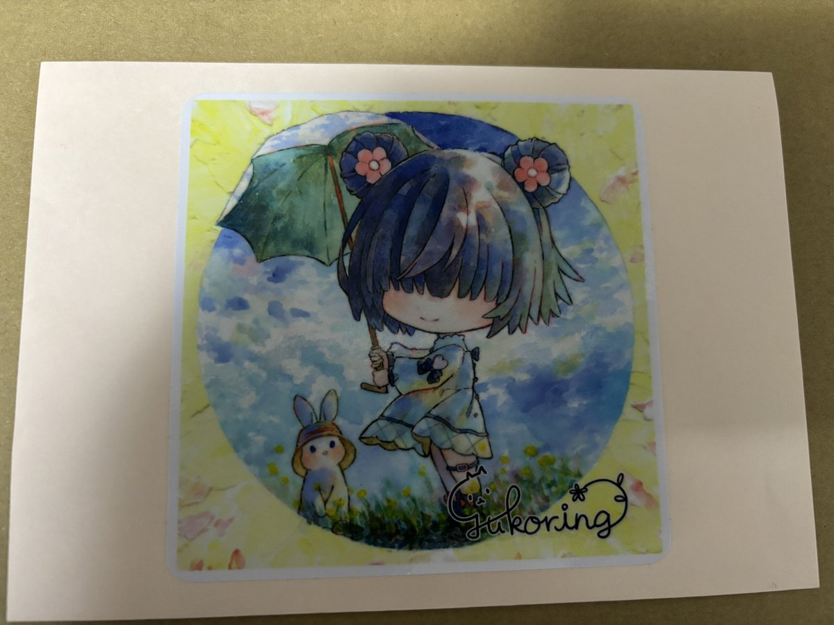 night_of_sooen's tweet photo. 優子鈴先生(@_yukoring )の「朝顔、日傘をさす少女」の複製原画が届きました。
あぁ…息を呑む…めっちゃ綺麗…
お口のないサインやっぱりかわいい…(
証明書入りの封筒にはちゅむりマステ、ちゅむりステッカーまで貼られてるサービスまで。ありがとうございます…🙇♂️
#PAINTISM https://t.co/NezFFDjoeV