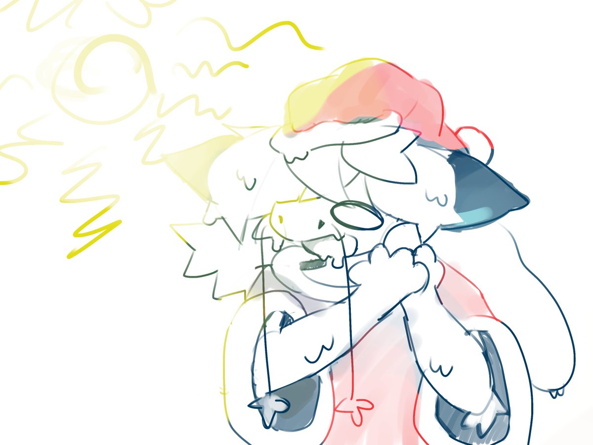 christmas but its so hot it melted my skin and it melted my art style too