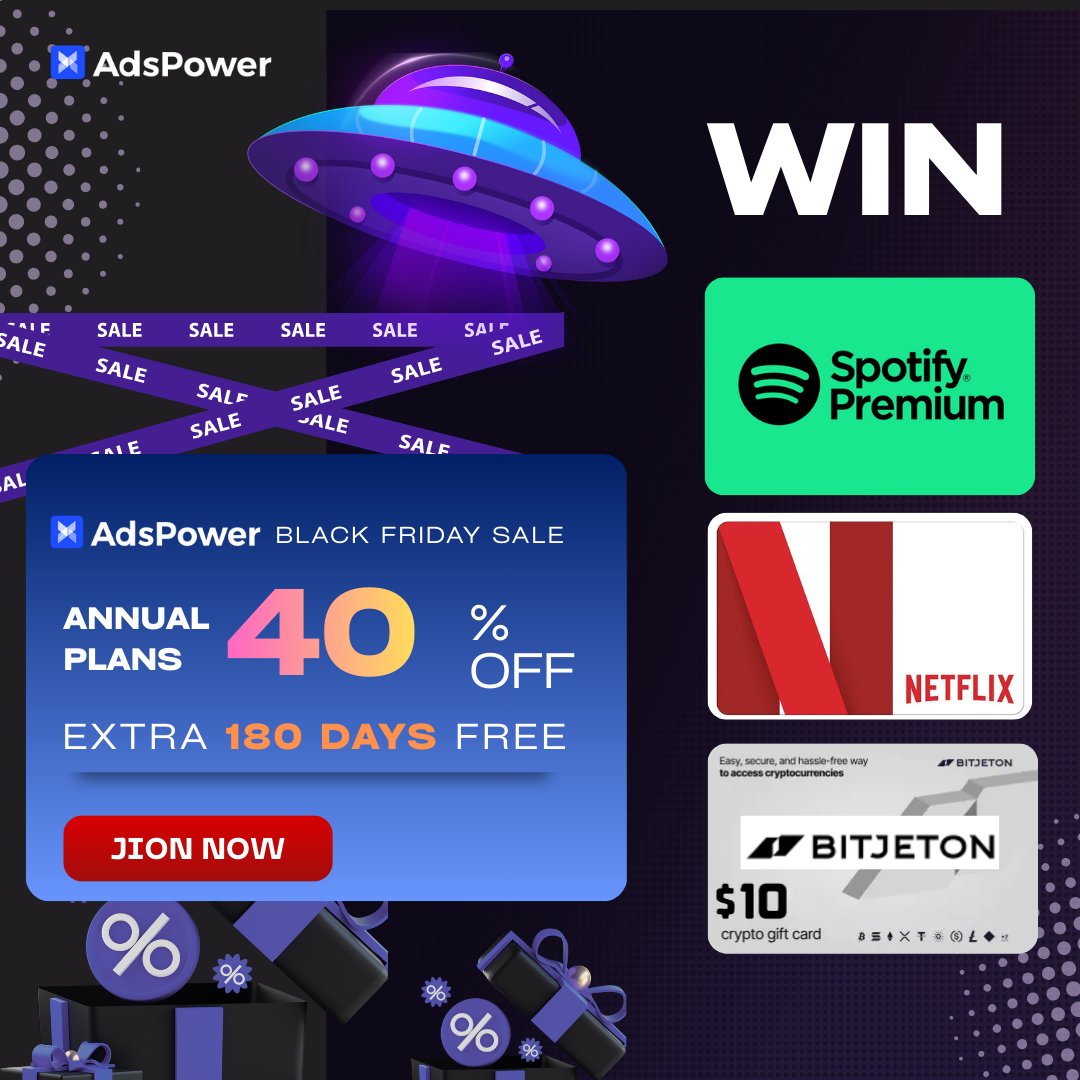 🎅 AdsPower is playing Santa and bringing gifts to you! 🥇 1st Prize (3  winners): $30 Gift Card (#Spotify / #Netflix) + $10 AdsPower bonus credits  🥈 2nd Prize (3 winners): $10