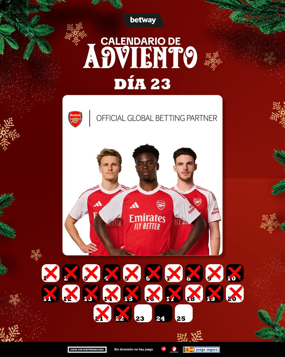 betwayes's tweet image. 𝐃𝐈́𝐀 𝟐𝟑 𝐂𝐀𝐋𝐄𝐍𝐃𝐀𝐑𝐈𝐎 𝐃𝐄 𝐀𝐃𝐕𝐈𝐄𝐍𝐓𝐎🎁 

Se aproxima una de las fechas más esperadas del año para los seguidores de la Premier League. Por esto, es buen motivo para sortear para camiseta del líder de la competición.

¿𝐐𝐮𝐞́ 𝐭𝐢𝐞𝐧𝐞𝐬 𝐪𝐮𝐞 𝐡𝐚𝐜𝐞𝐫…