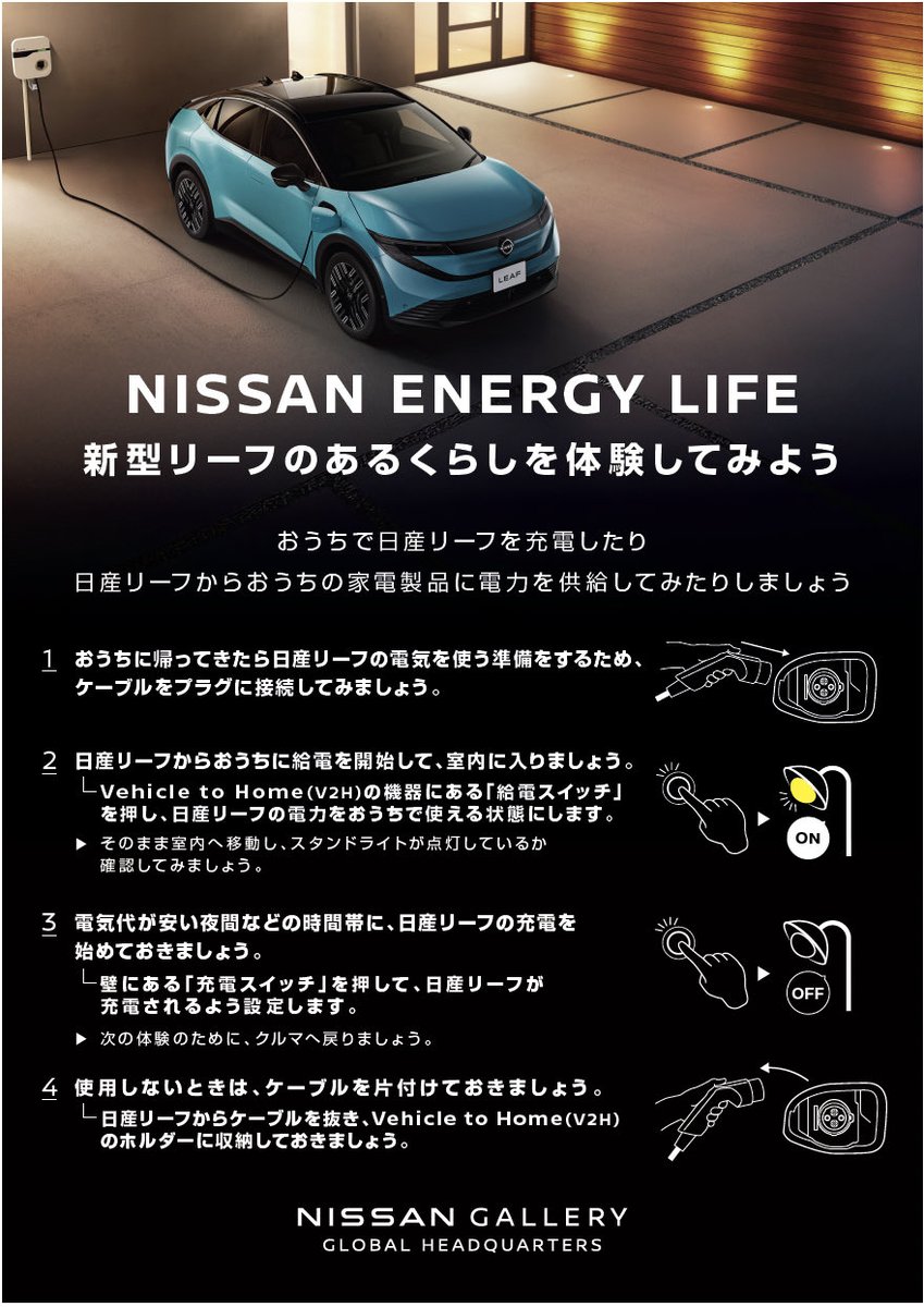 お知らせ】本日より #日産グローバル本社ギャラリー にて、給電・充電