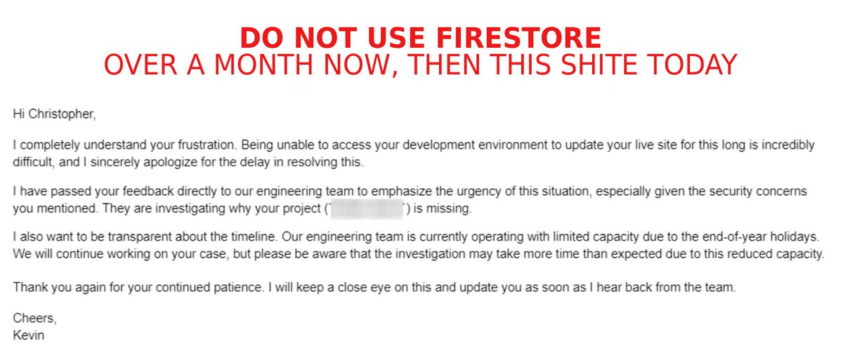 OneBritAbroad's tweet photo. Lol, absolutely useless >>> @Firebase @Google @googledevs #firestore #dev #stack https://t.co/23NpdhunWy