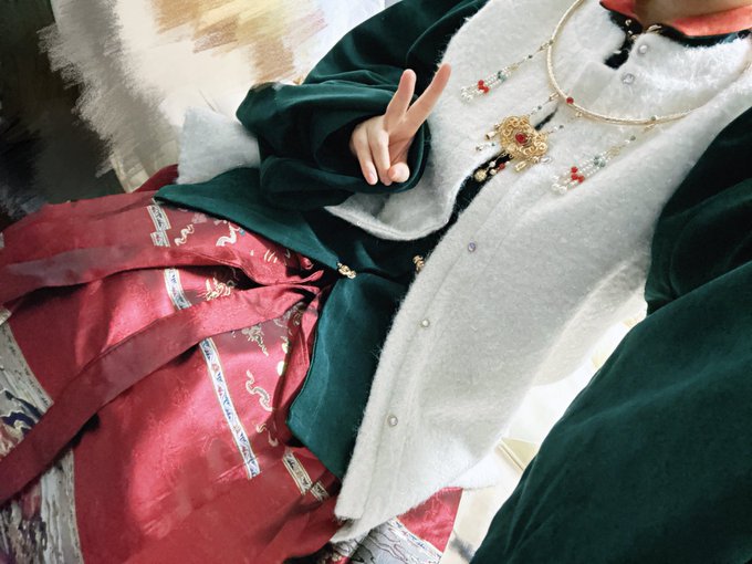 クリスマス漢服コーデ 