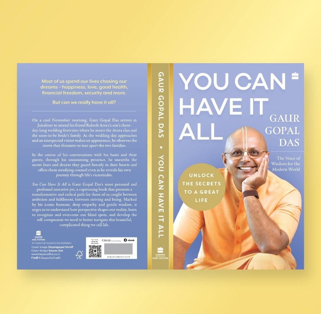ixxcric's tweet photo. @nickhere34 @HarperCollinsIN @gaurgopald A book that helps you rethink success on your own terms. #YouCanHaveItAllBook @HarperCollinsIN @gaurgopald https://t.co/Y6447ujue2