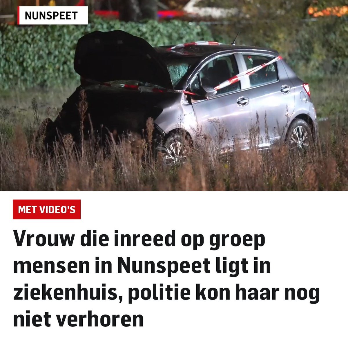 Auto rijdt in op groep mensen in Nunspeet