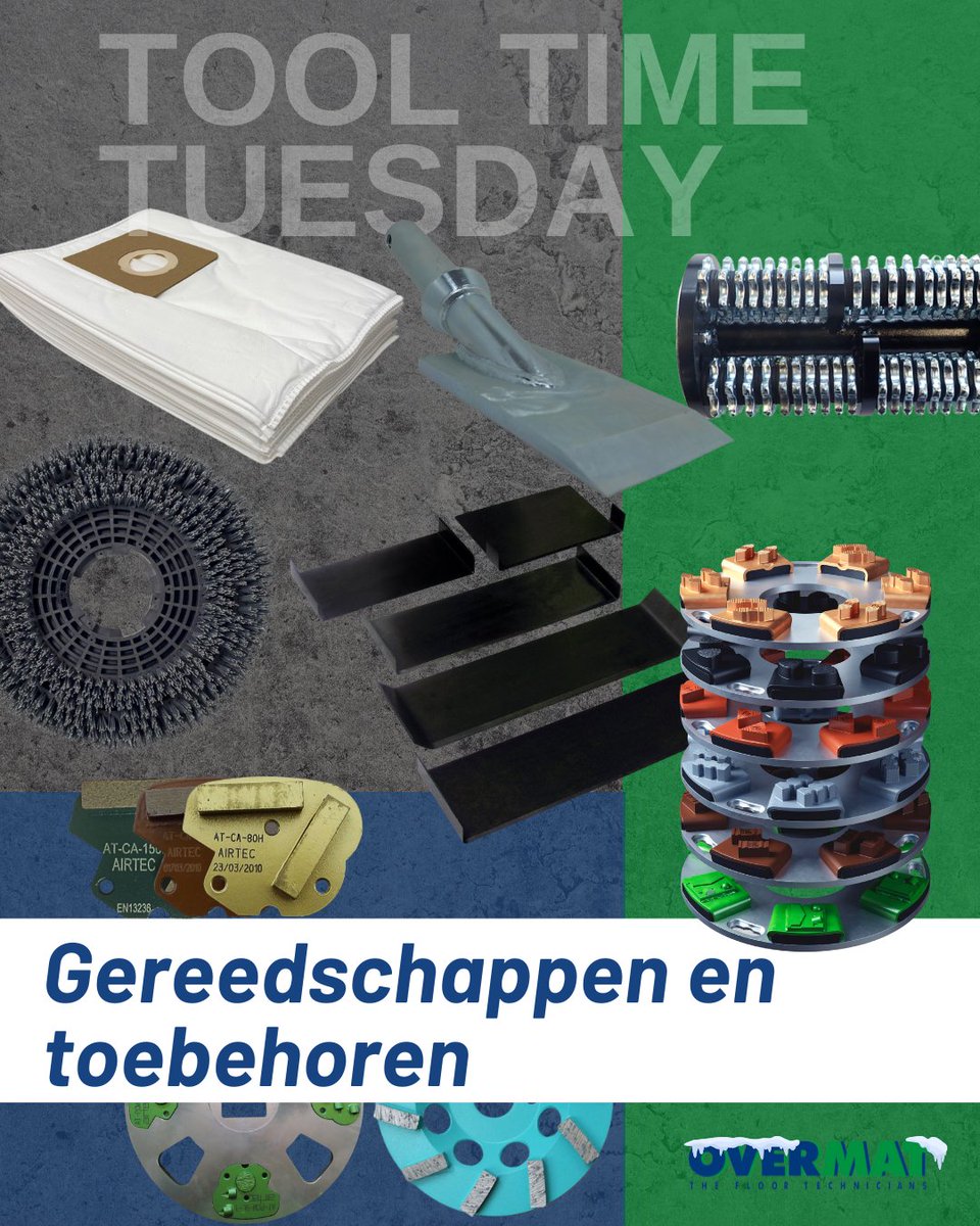 Overmat's tweet image. 🔧 ToolTime Tuesday
Goed gereedschap maakt het verschil.
Van diamantsegmenten en aandrijfschijven tot freeslamellen, messen, beitels en stofzuiger-toebehoren.
#ToolTimeTuesday #OvermatIndustries #Vloertechniek #Gereedschap #Vakmanschap