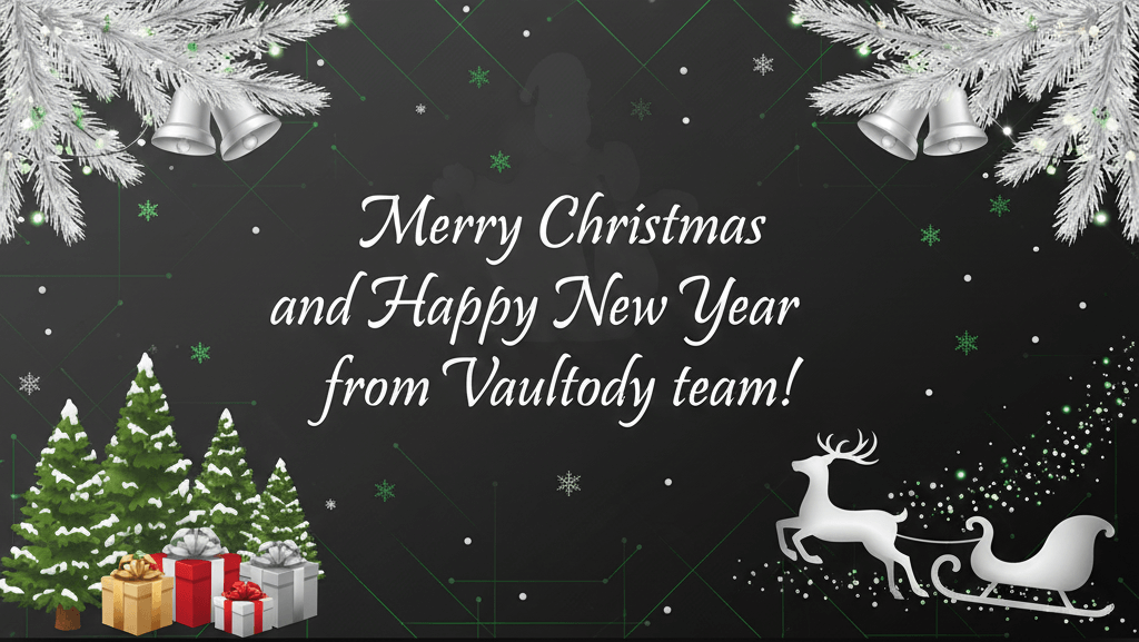 Season’s greetings from the #Vaultody team 🎄 
Thank you to our customers and partners for the trust and collaboration this year. Wishing you a joyful holiday season and a strong start to the New Year. 
Merry Christmas and Happy New Year!
#HappyHolidays #Blockchain #MPC #Crypto
