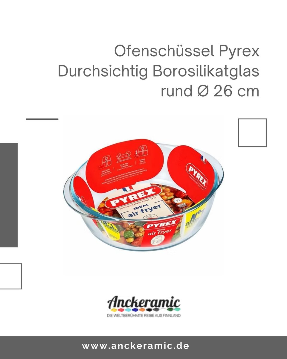 anckeramic's tweet image. Pyrex Runde Auflaufform aus Borosilikatglas Ø26 cm | Transparentes Backzubehör 🍲🔥 – Klassische, transparente Auflaufform mit hoher
 
anckeramic.de/product-page/o…

#pyrex #backen #auflaufform #borosilikatglas #küchenklassiker 

📦 Schnelle Lieferung | 💳 Sichere Zahlung 🚀🔒
